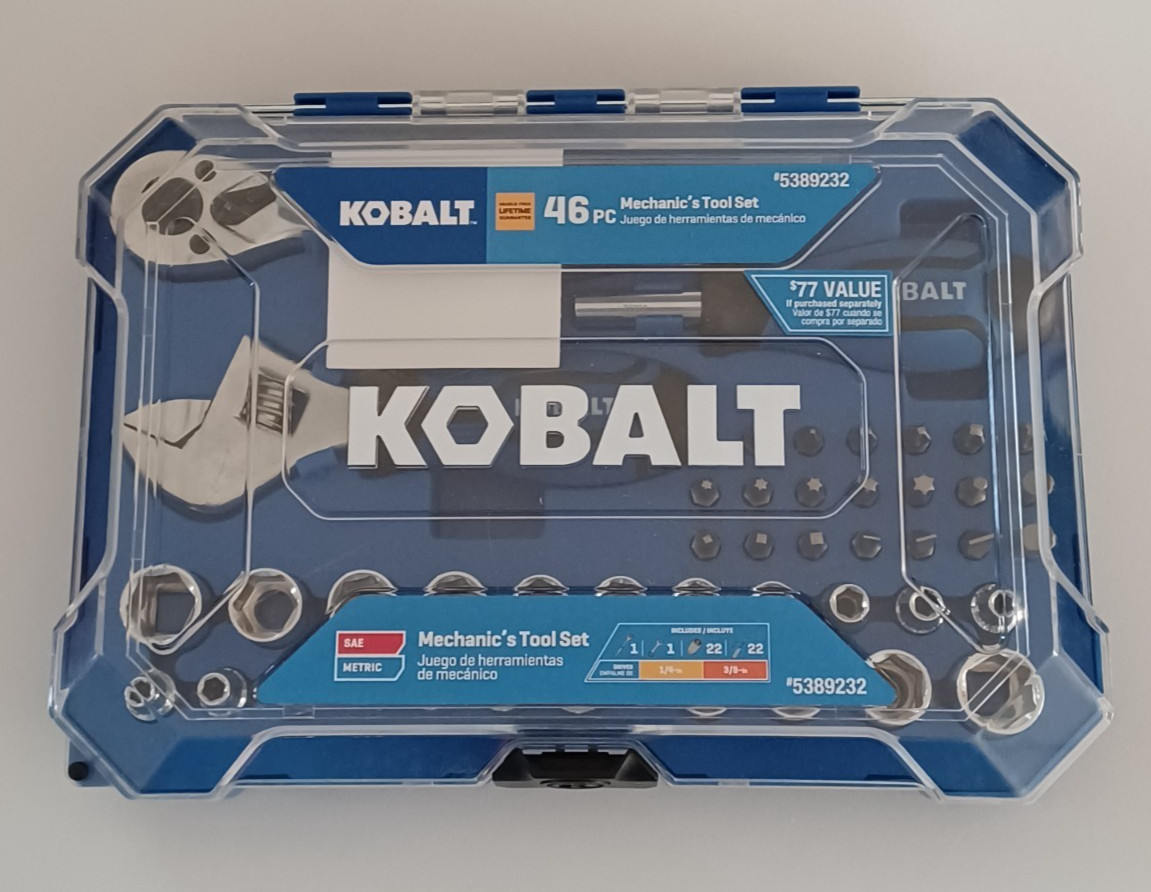 Kobalt 46 pc. Mechanic's Tool Set Compact Stubby 5389232 Ratchet Socket Wrench gallery