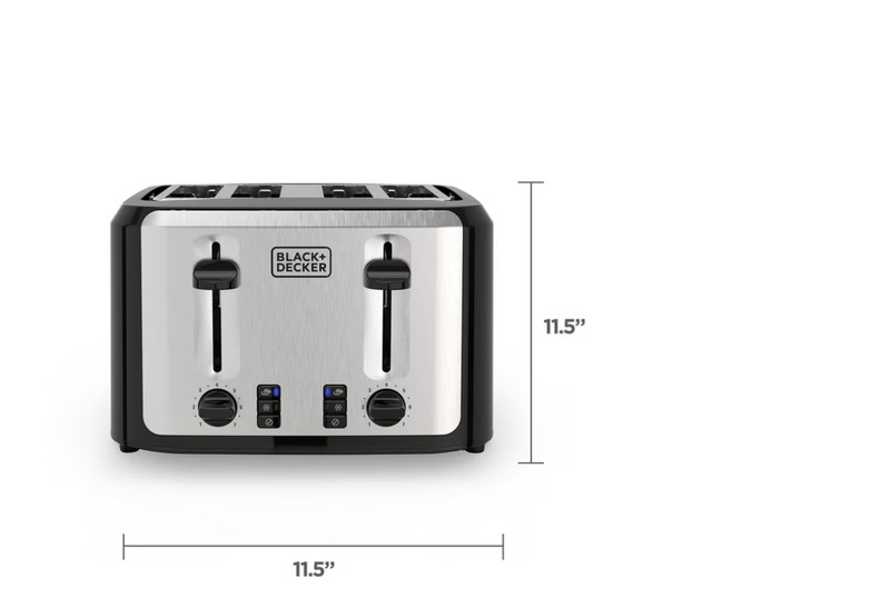 BLACK+DECKER Black/Silver 4‑Slice Toaster, 7 Adjustable Shade Settings gallery