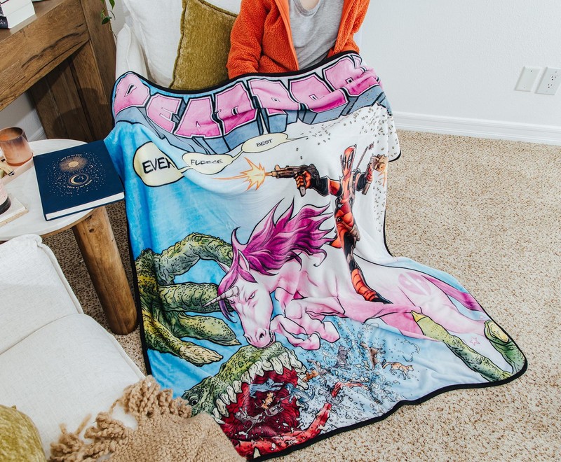 Marvel Comics Deadpool "Best Fleece Ever" Raschel Throw Blanket | 50 x 60 Inches gallery