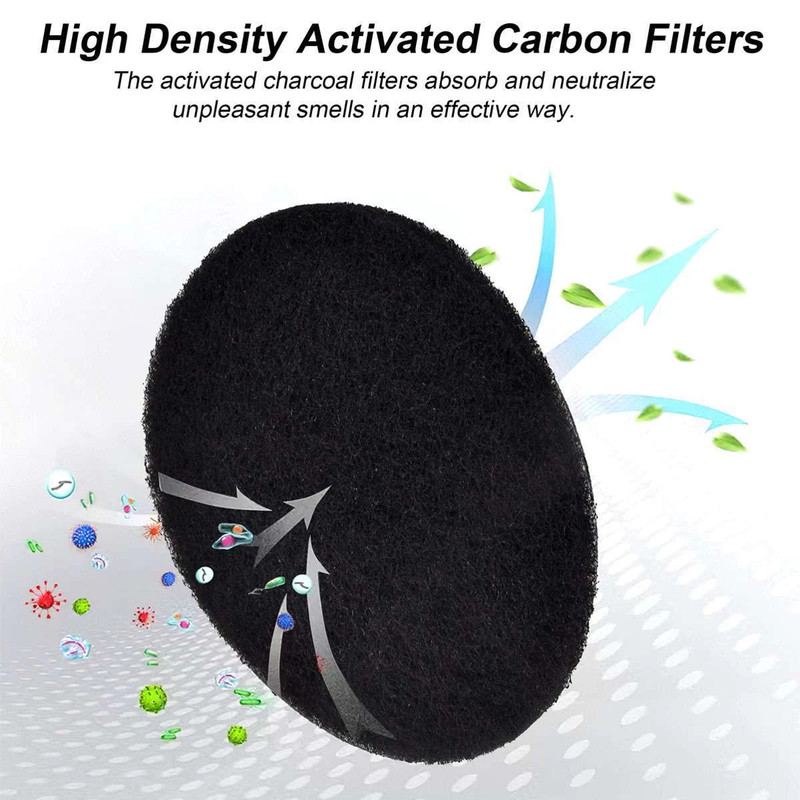 6.7 Inch Activated Carbon Layer Compost Bin Filters 6 Pack Long Lasting Use gallery