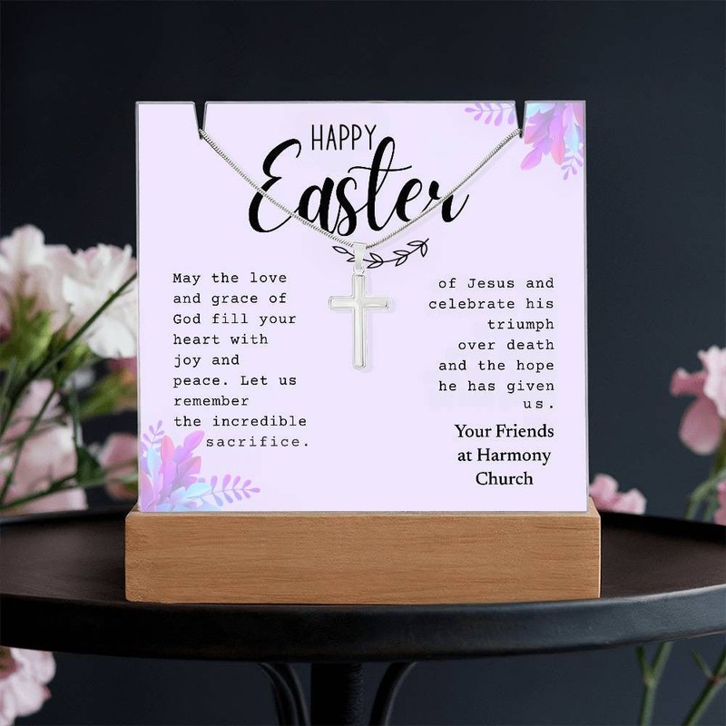 Easter Religious Gift Bundle, Cross Necklace Gift, Easter Sign Decor, Christian gallery
