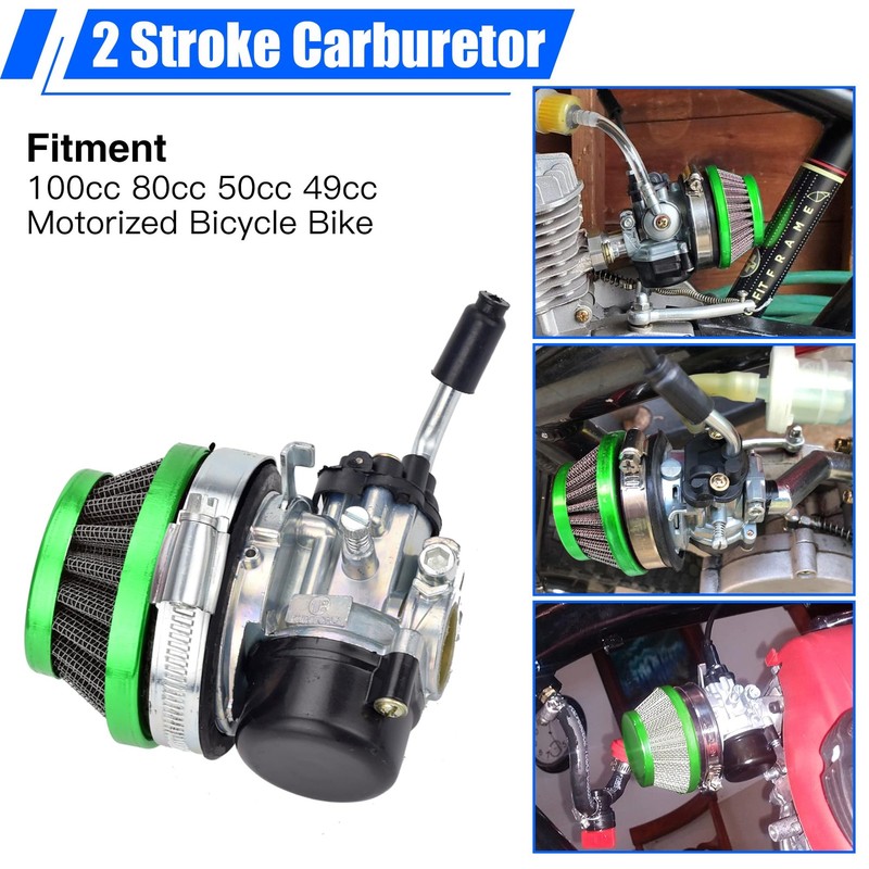 YOXUFA Carburetor Assembly for 2 Stroke Engine 80cc 100cc 49cc 50cc Green gallery