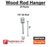 25 PCS Simpson Strong-Tie RWV25200 - 1/4" Rod Hangar for Wood Vertical 1/4" x 2" gallery