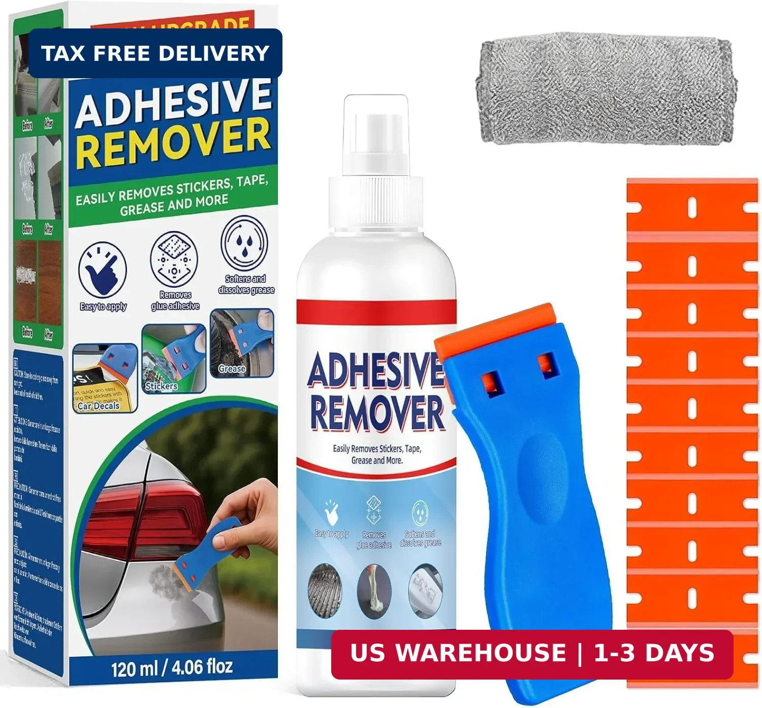 Adhesive Remover Spray, Sticker Remover Cleaning Multi-Surface Residue, Glue Rem gallery