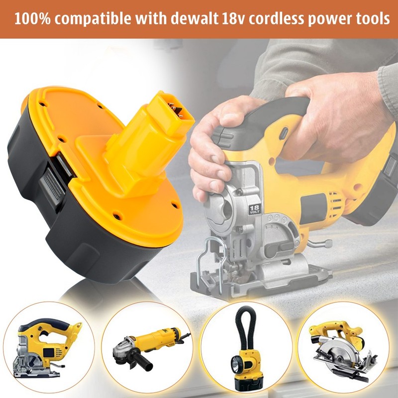1-4PACK 18V For Dewalt 18 VOLT 5.0Ah DC9096 DC9098 Ni-Mh Battery Replace NEW gallery