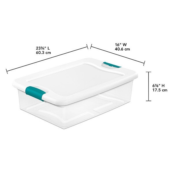 Sterilite 14968006 Stackable Storage Tote W/ Lid, 8 Gal, 23-3/4 In L X 16 In W gallery