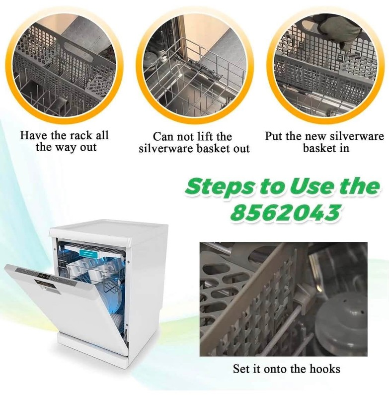 8531233 Silverware Basket Compatible with Whirlpool Kenmore Dishwasher gallery