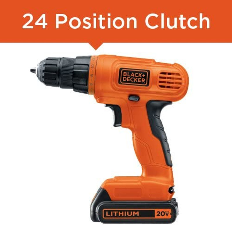 20V MAX* POWERCONNECT Cordless Drill Kit + 100 Pc. Kit (BDC120VA100), Orange gallery