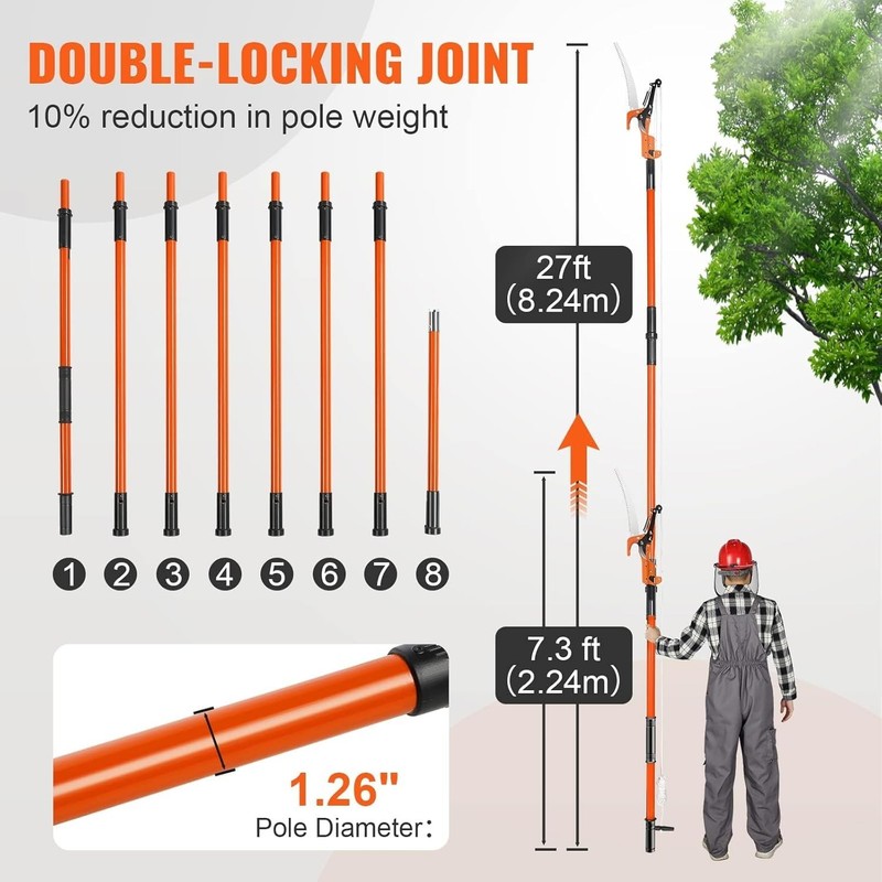Extendable 27 ft Branch Trimmer - Lightweight Design & Safety Features Included gallery