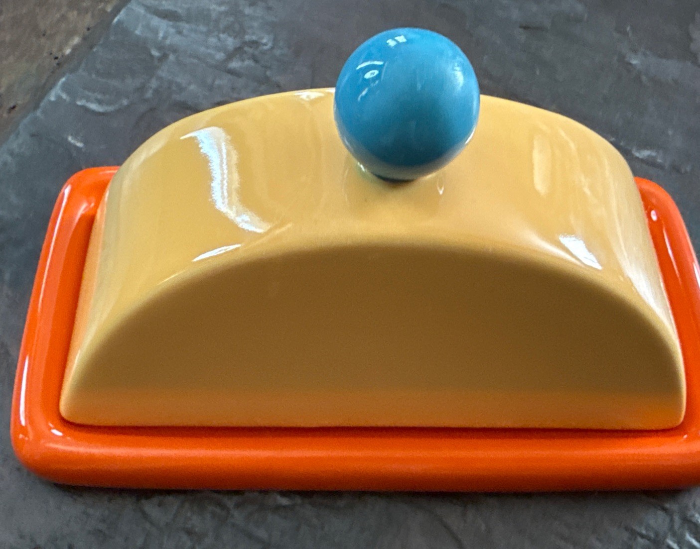 Tabitha Brown Butter Dish Spread Love Orange Yellow and Blue Sleek Design gallery