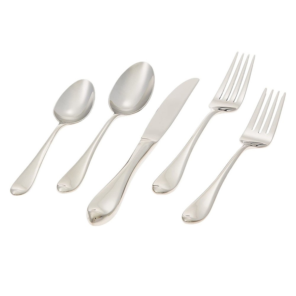 Gorham Studio Stainless Steel 45-Piece Dishwasher Safe Flatware Set - Metallic gallery