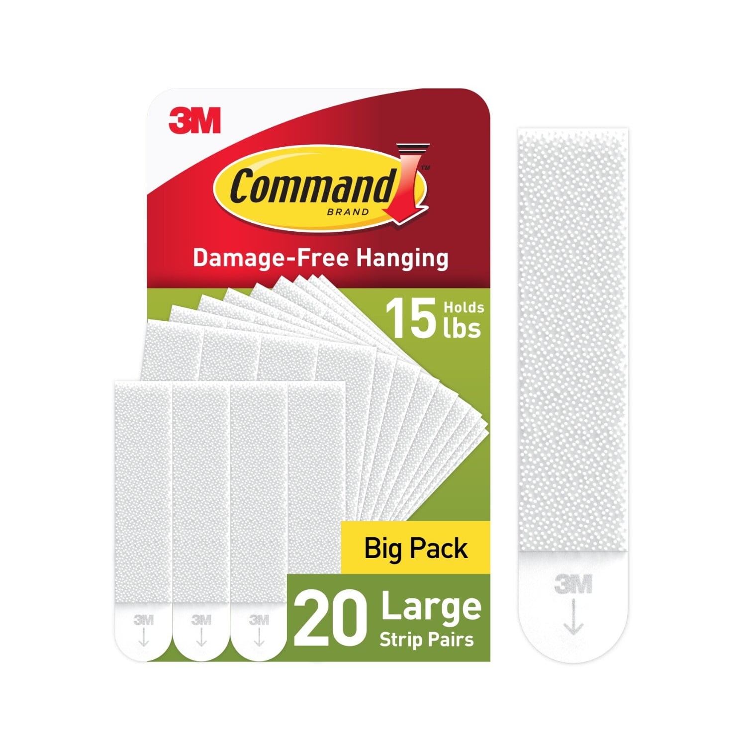 3 Pack Large Picture Hangers, Holds 15 lbs, White, Damage-Free Hanging gallery