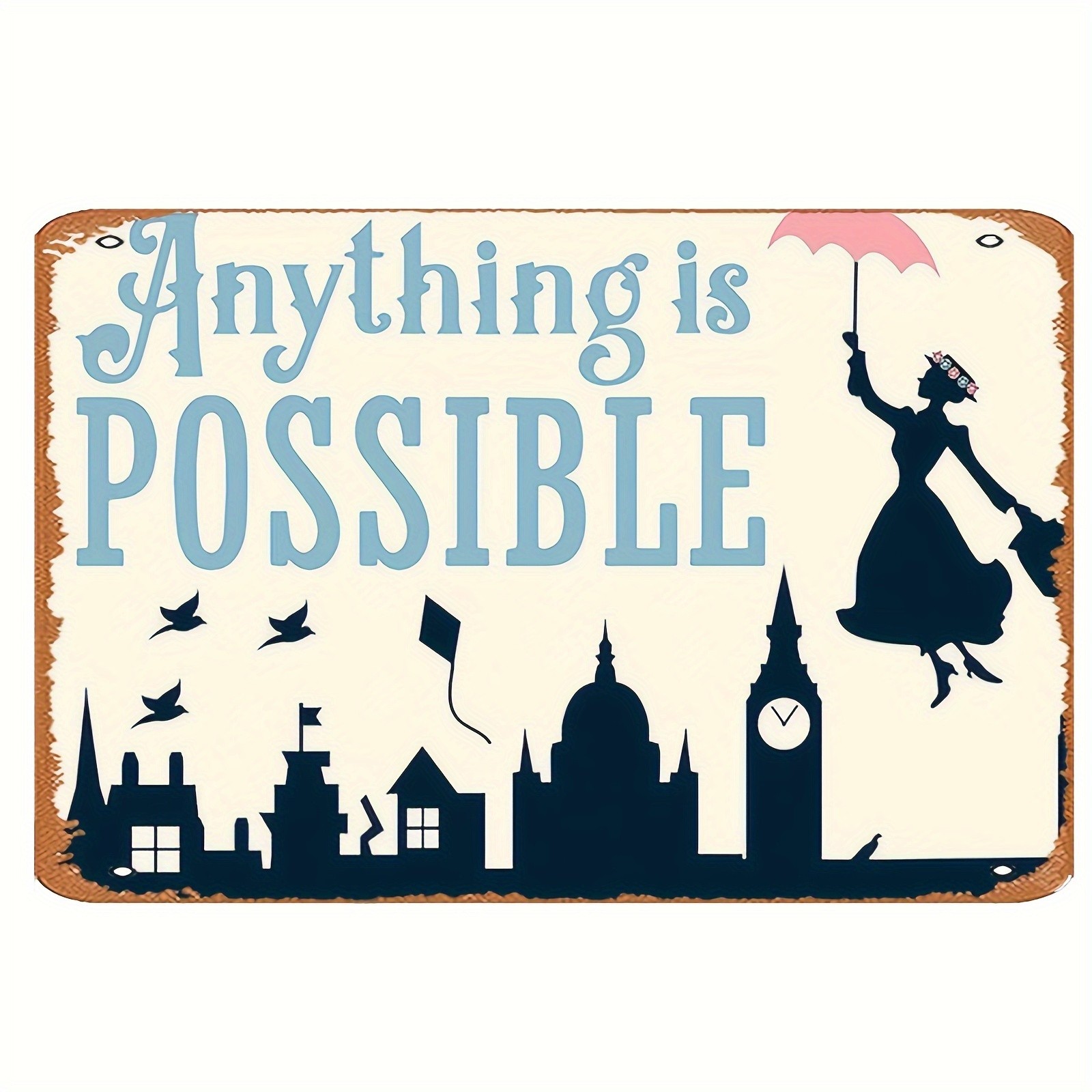 Mary Poppins (Anything Is Impossible) Tin Metal Signs Signage 8x12 inches, Vinta gallery