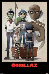 Gorillaz – Music Poster (All Here – The Gang / Comic Characters) (Size 24 X 36″)