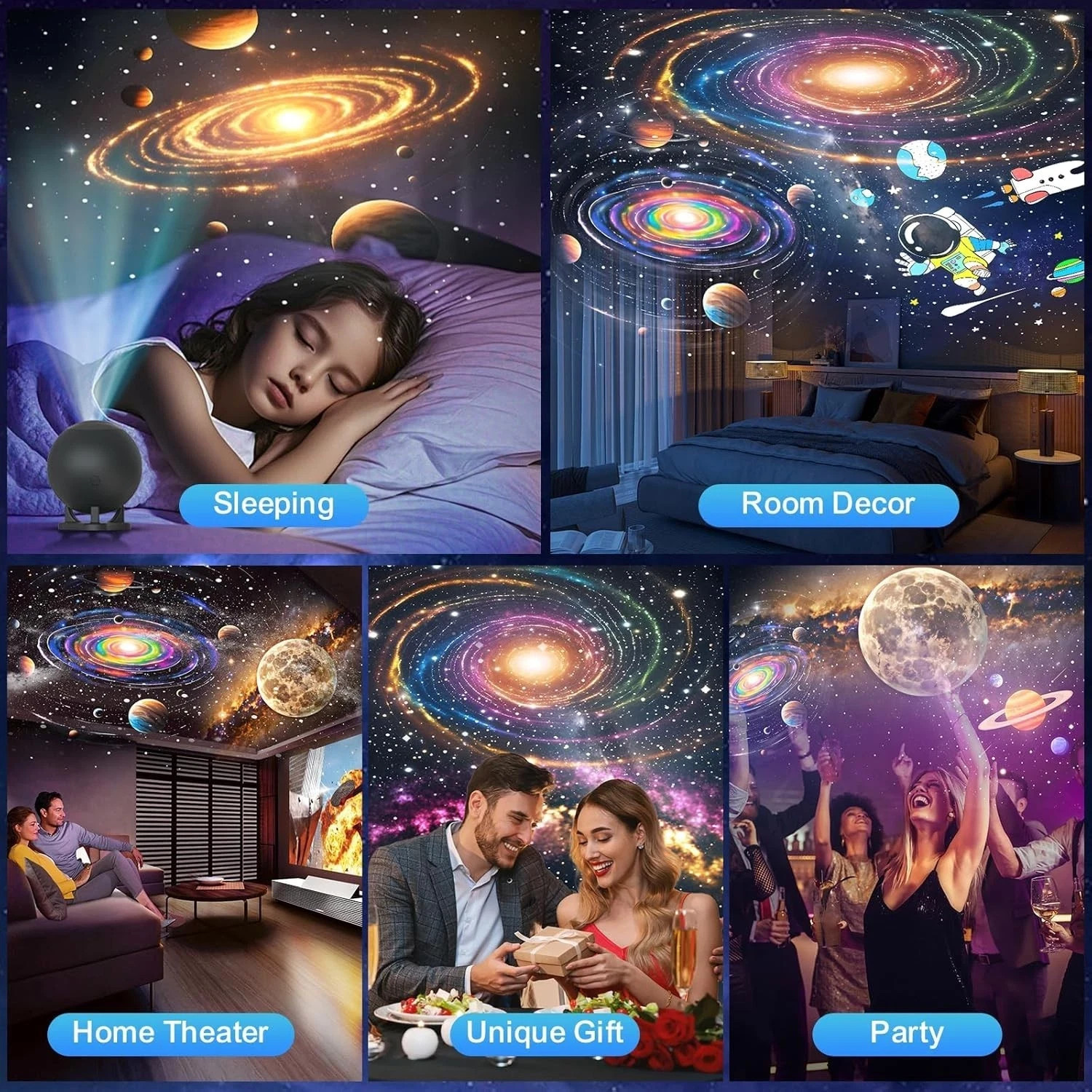 Galaxy Projector 12 in 1 Planetarium Star Projector Starry Night Light Nebula US gallery