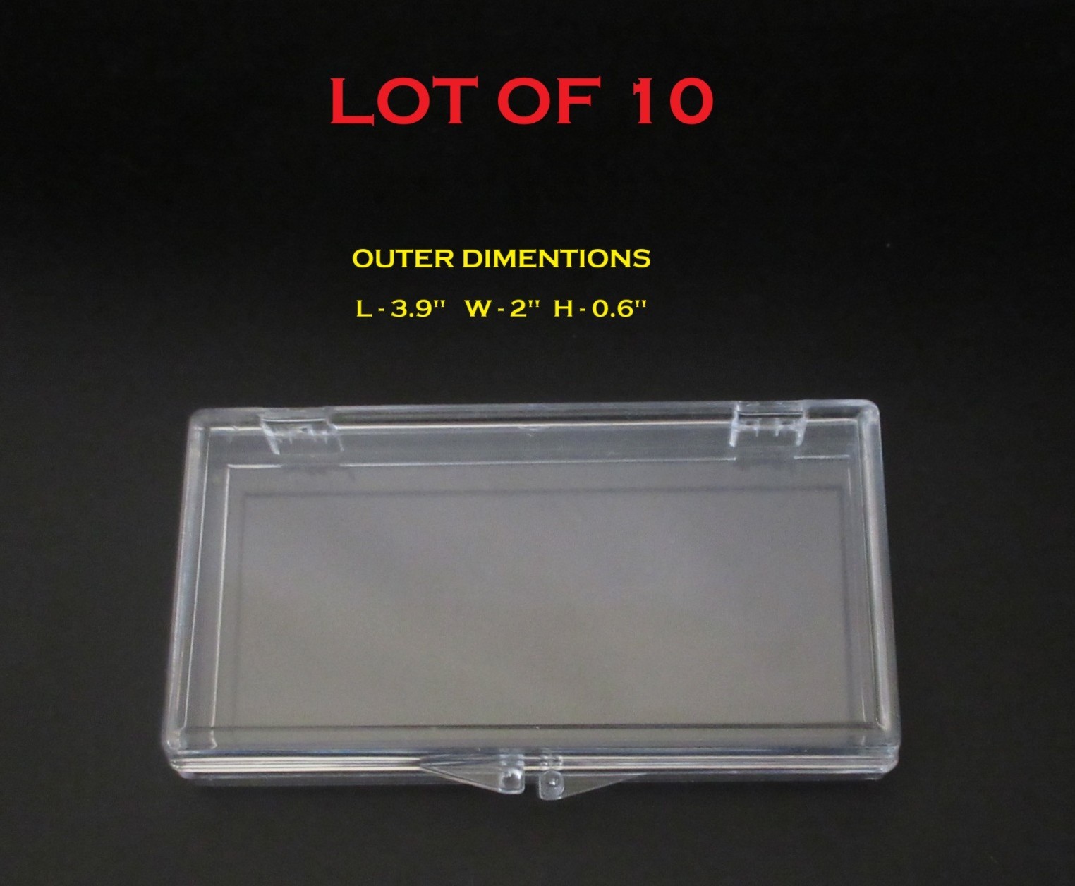 10 LOT Small Hinged Lid Clear Plastic Boxes Lid Art Jewelry gallery