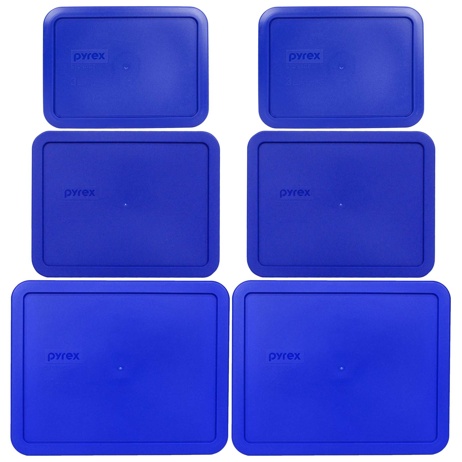 Pyrex 7212-PC 7211-PC 7210-PC Blue Storage Container Lid 6PK New for Glass Dish gallery