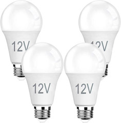 12V LED Light Bulbs 9W, A19 E26 Base,2700K Warm White, Low Voltage for Solar & B