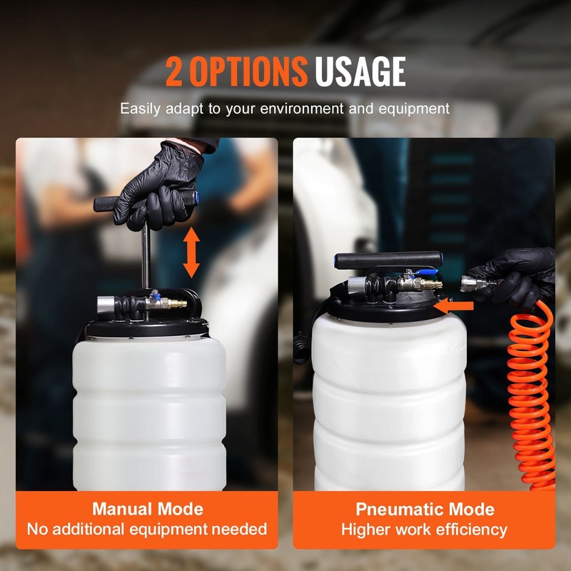Fluid Extractor, 4 Gal. (15L), Pneumatic/Manual Oil Changer Vacuum Fluid Pump gallery
