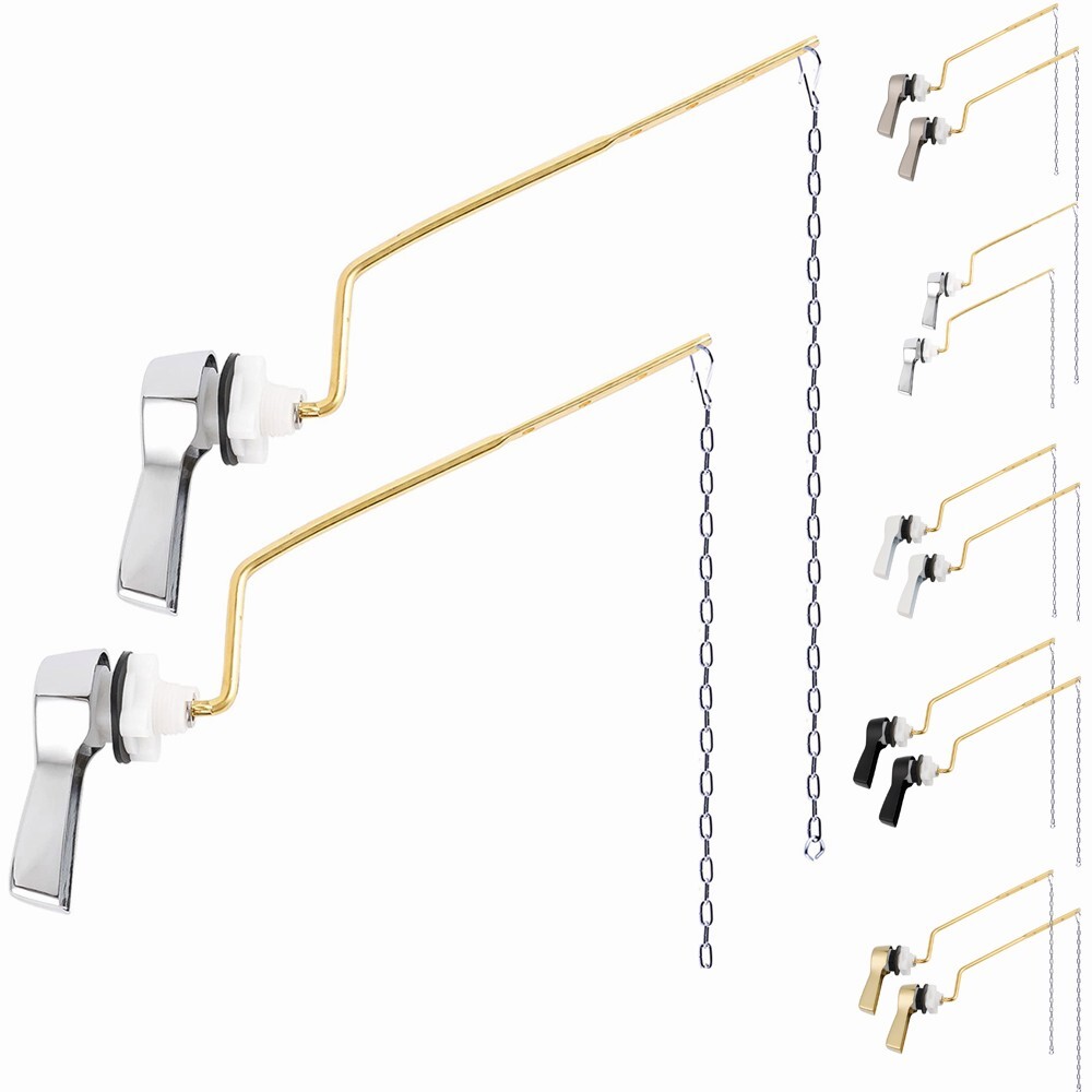 Universal Side Mount Toilet Handle Replacement Toilet Tank Flush Lever Kit 2 Pcs gallery
