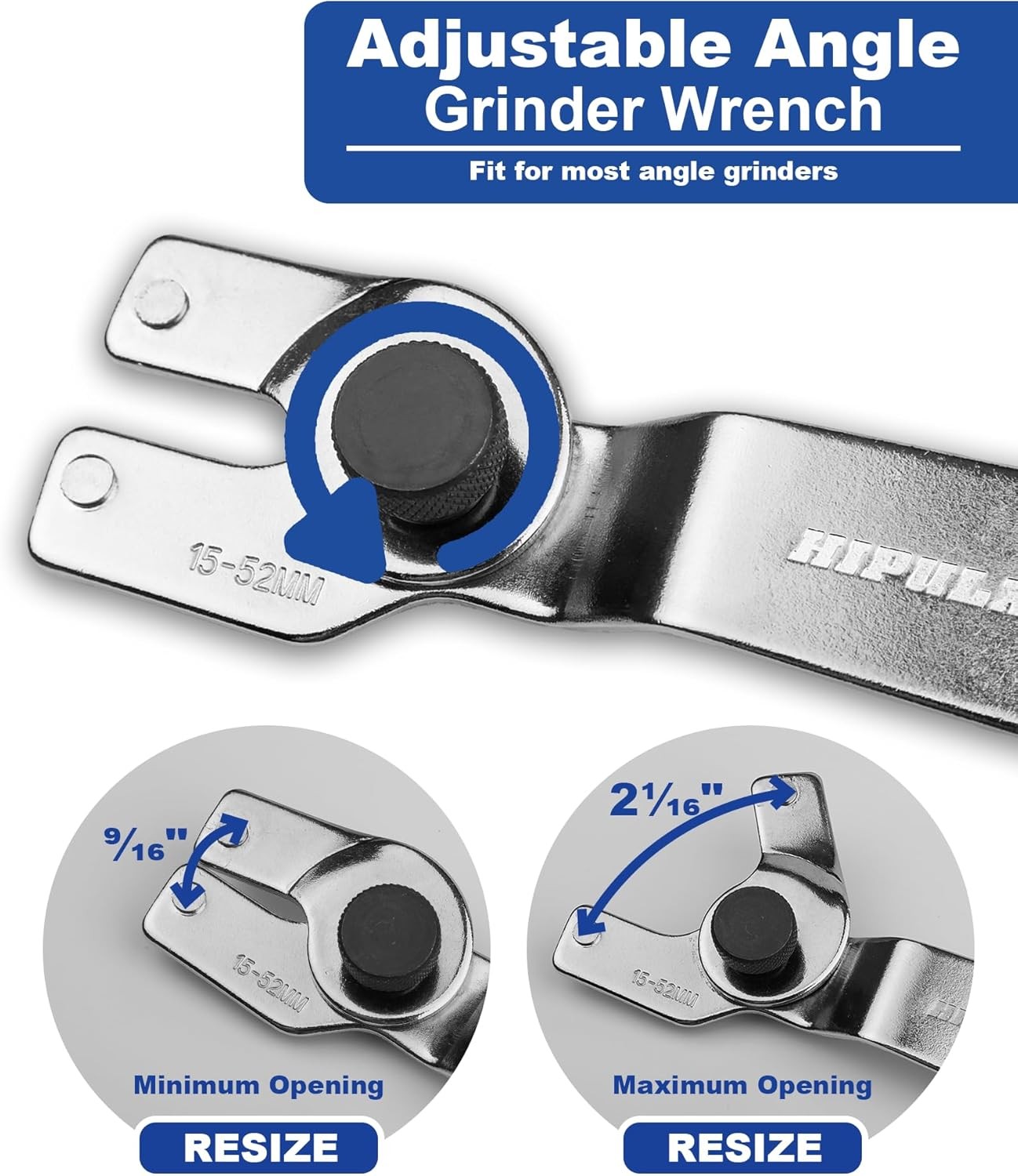 4-in-1 Angle Grinder Wrench Multi-Function Pin Spanner Adjustable 9/16"-2 1/16" gallery
