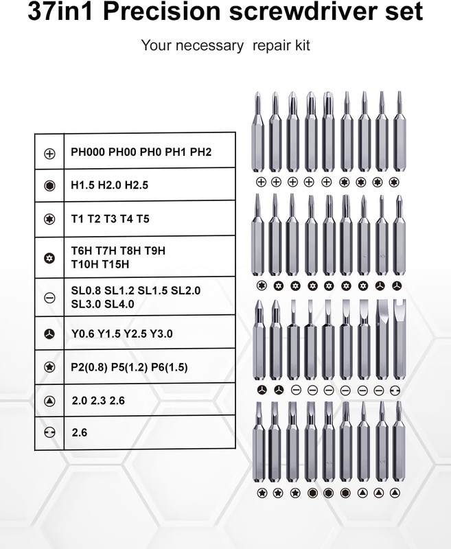 37In1 [Super Durable] Small Screwdriver Set, Magnetic Tiny Torx Screw Driver wit gallery