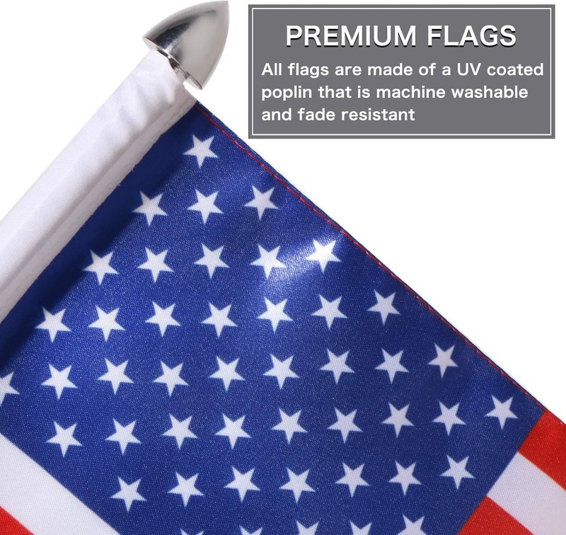 2 Pack Motorcycle Flag Pole Fold Down 90° with American Flag and Pow-mia Fl gallery