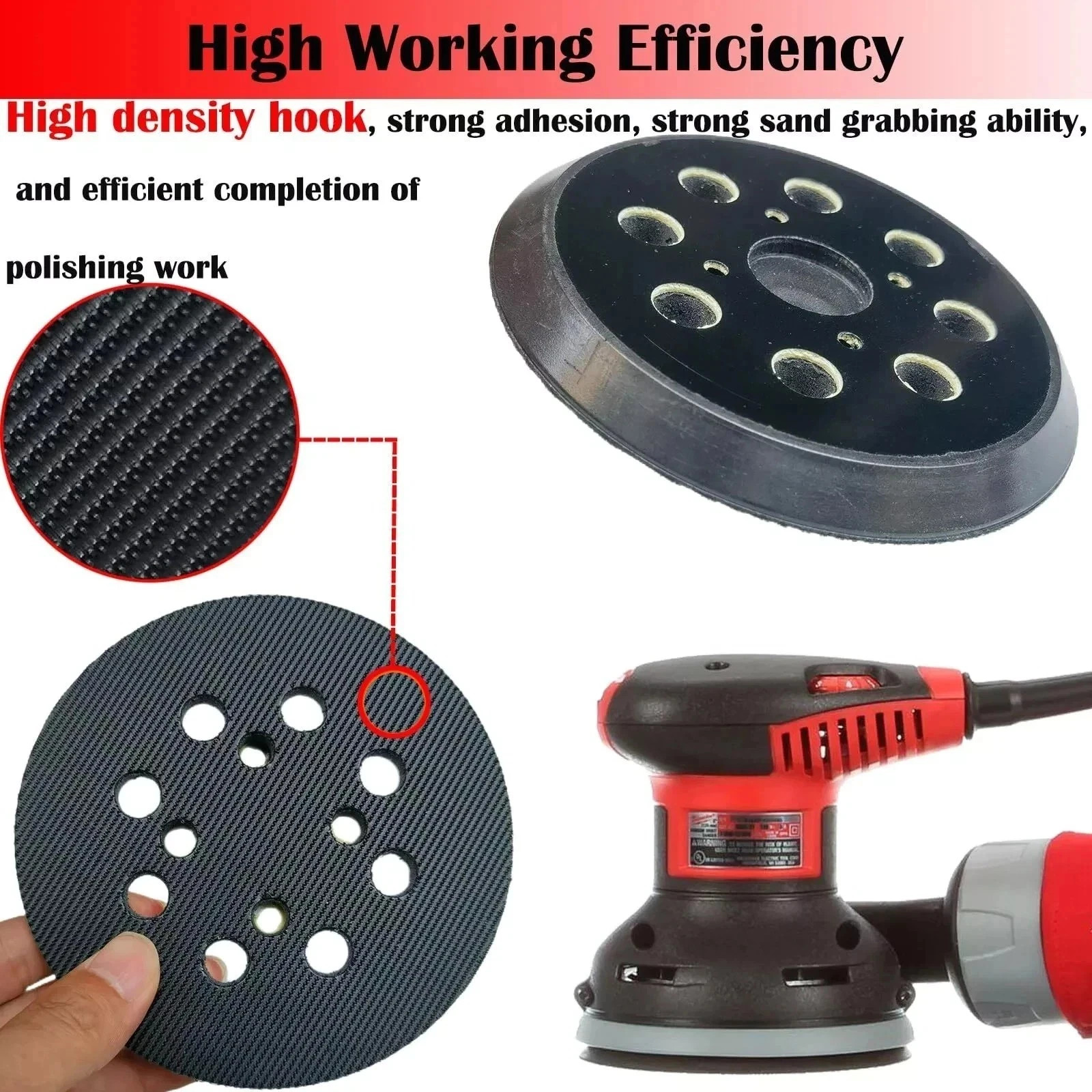 2 Pack 5 Inch 8 Hole Hook and Loop Sander Pad for Milwaukee 6021-21 6034-21 gallery