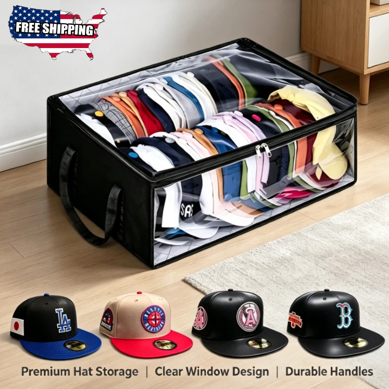 Hat Storage Dust Bag Baseball Hat Cap Organizer Clear Rack Zipper Cap Holder US gallery
