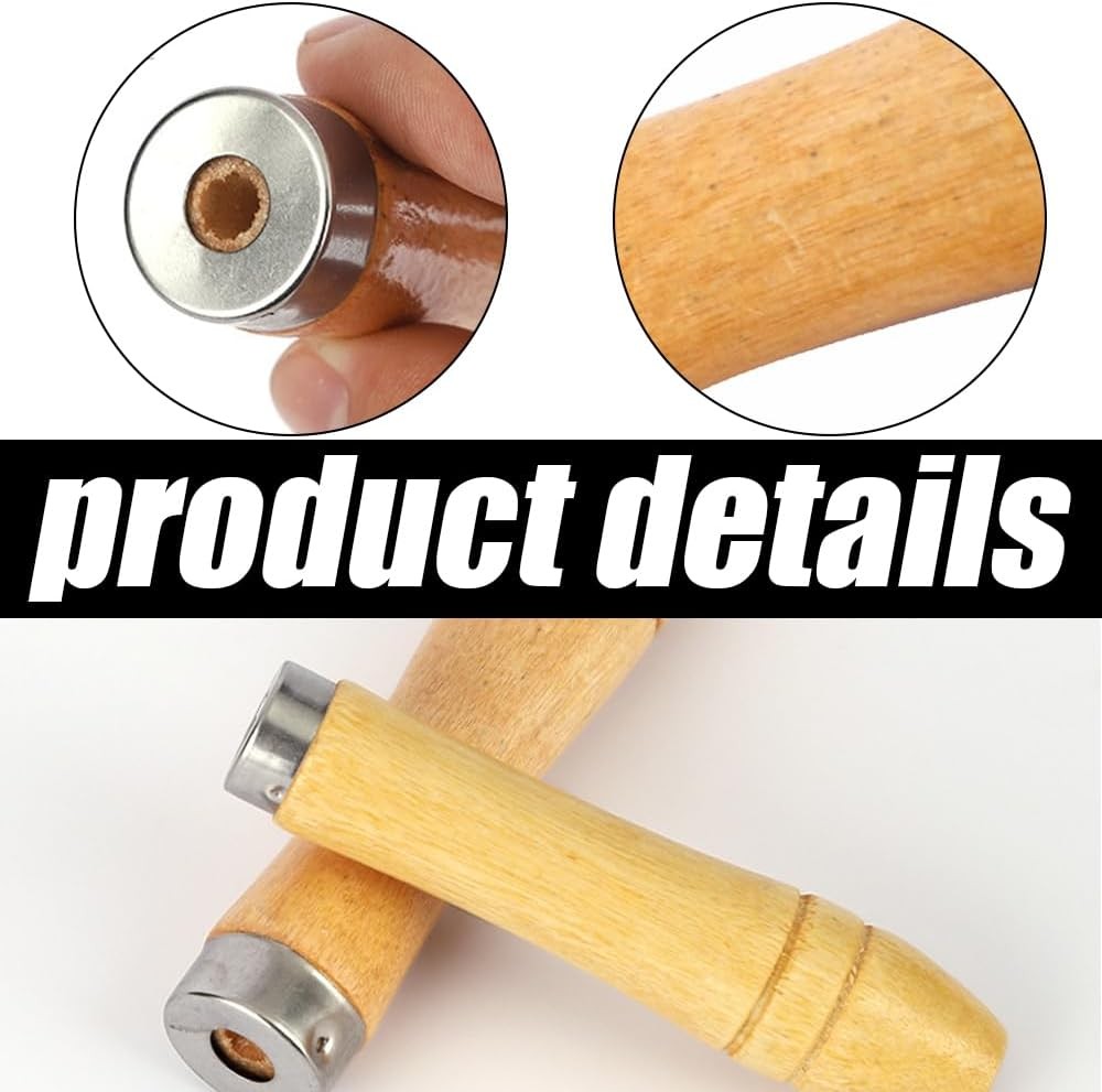 12PCS Wooden File Handles, Large & Medium Wood Handles with Metal Collars gallery