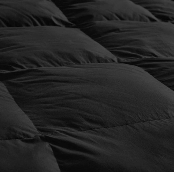 Goose Feather Down Comforter, 100% Egyptian Cotton Black (Size: Queen 90 x 90) _ gallery