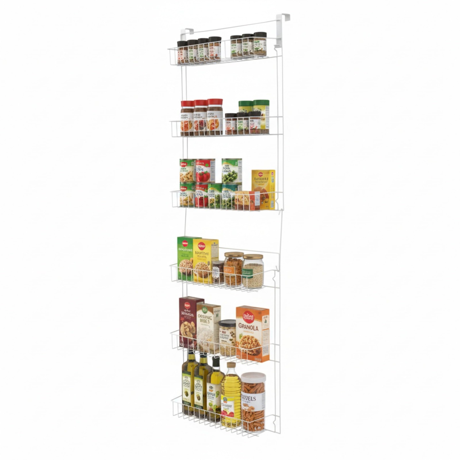 Lavish Home (White) 6-Tier Adjustable Kitchen Door Rack for Pantry Organization gallery