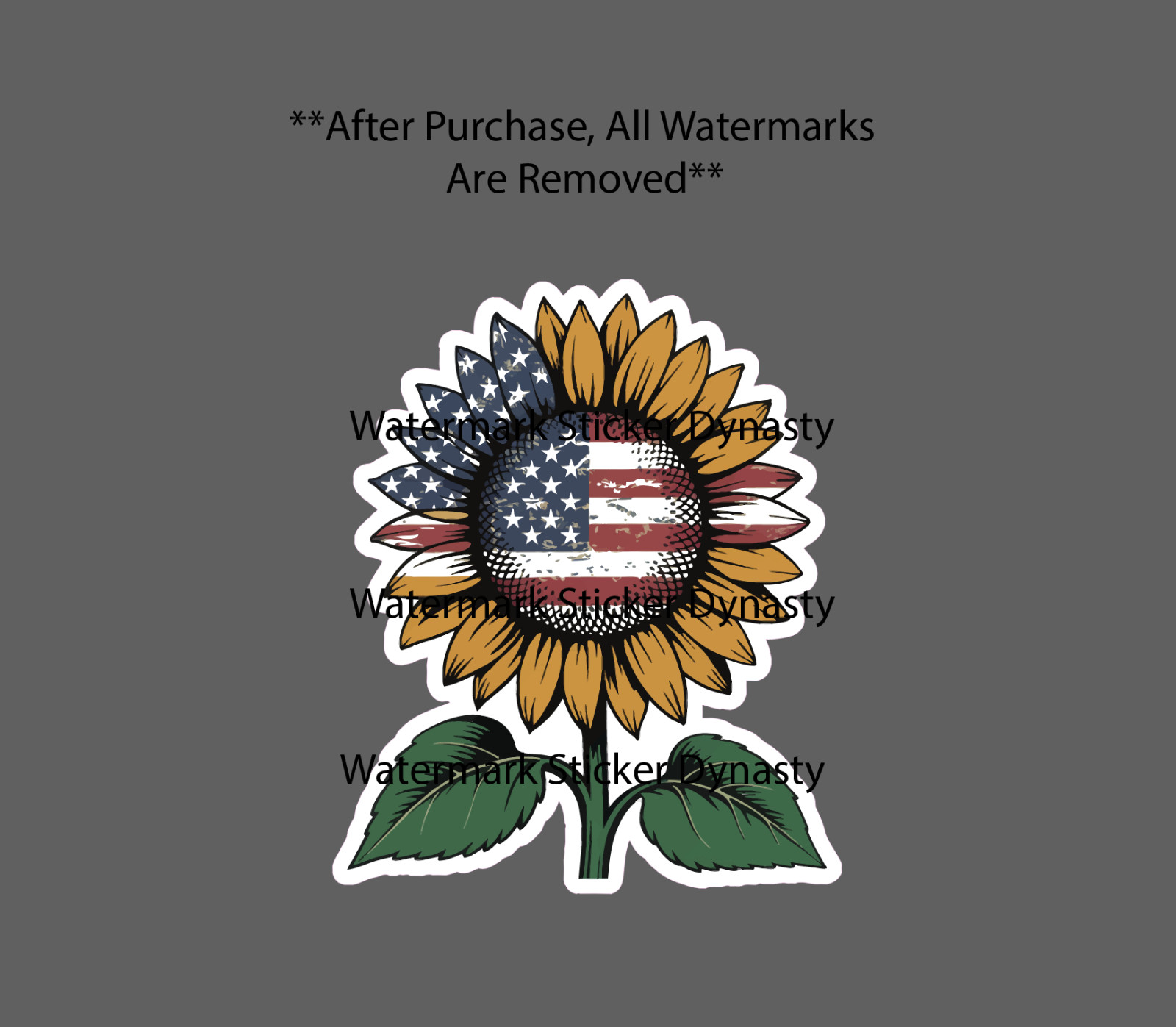 Sunflower USA Flag Sticker Waterproof Decal Flower Floral America Gift NEW gallery