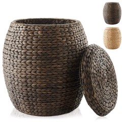 Round Hyacinth Storage Basket/Hamper/Planter with for Laundry, Blankets, Plants