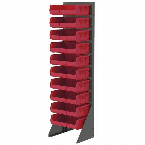 Akro-Mils 30255Red Hang & Stack Storage Bin, Plastic, Red, 5 In H, 16 1/2 In W, gallery