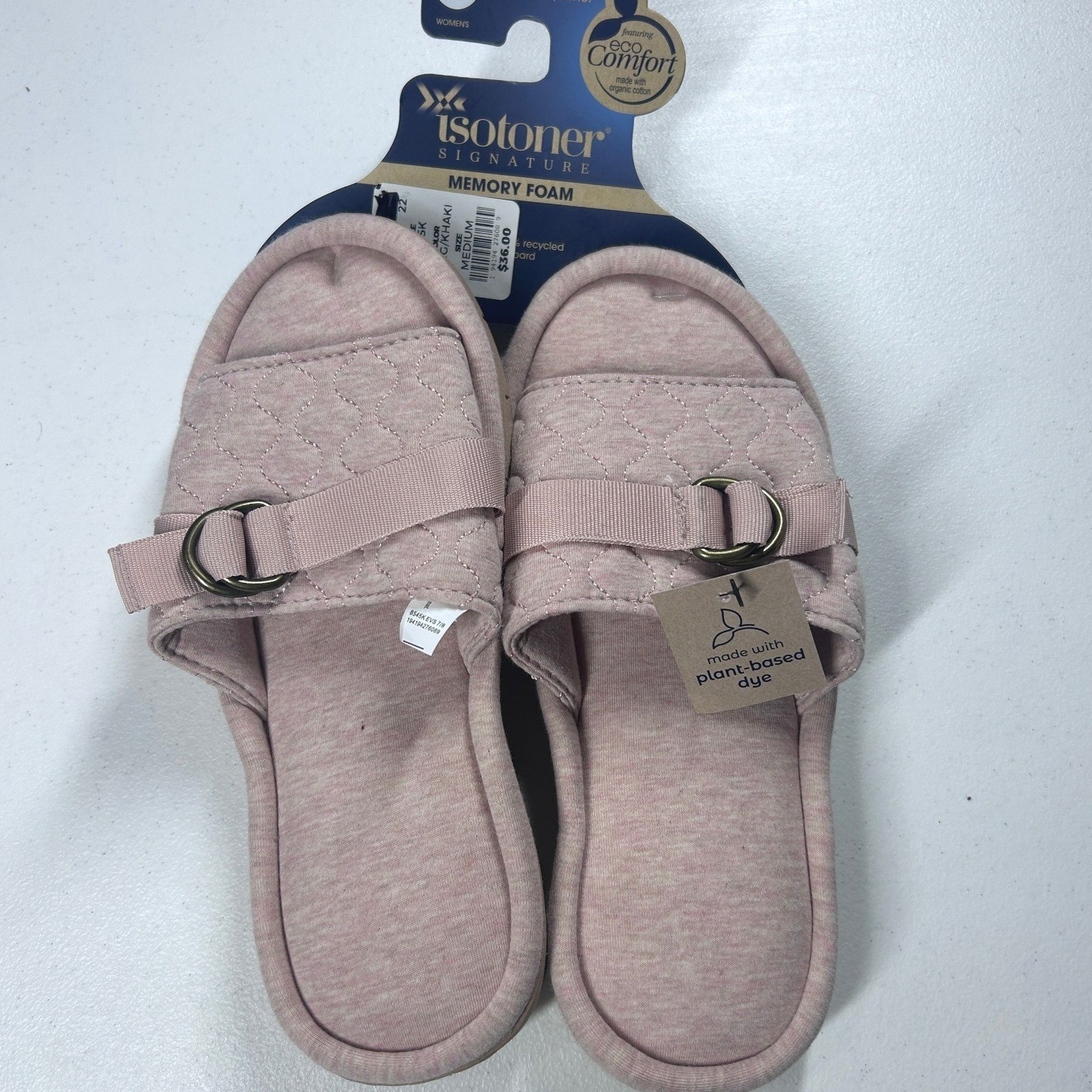 Isotoner Signature Memory Foam Slippers Eco Comfort Medium (7.5-8) NEW gallery