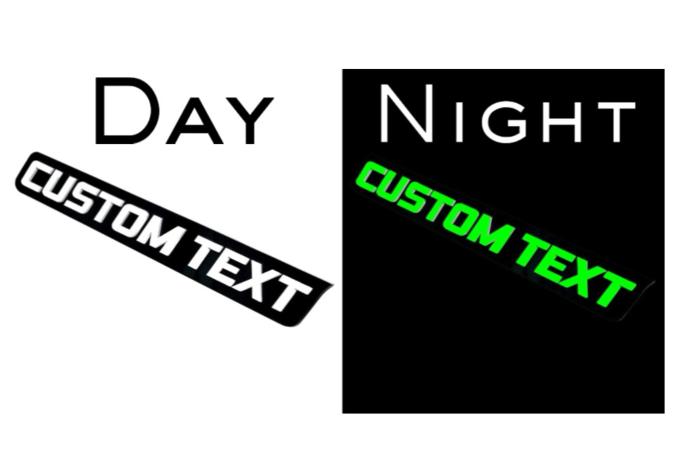 Custom GLOW IN DARK Laser Cut Car Acrylic Emblem Car Badge Customized Text Names gallery