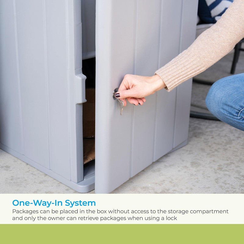 Suncast 33.5-Gallon Capacity Package Delivery Box, Parcel Drop Box with Lock, We gallery