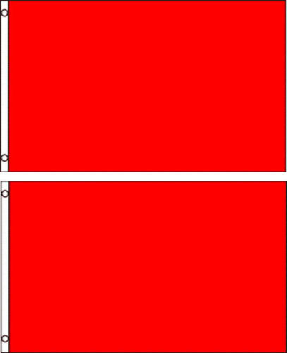 (2 pack lot) 3x5 Red Solid Plain Blank Color Flag 3'x5' Banner Grommets