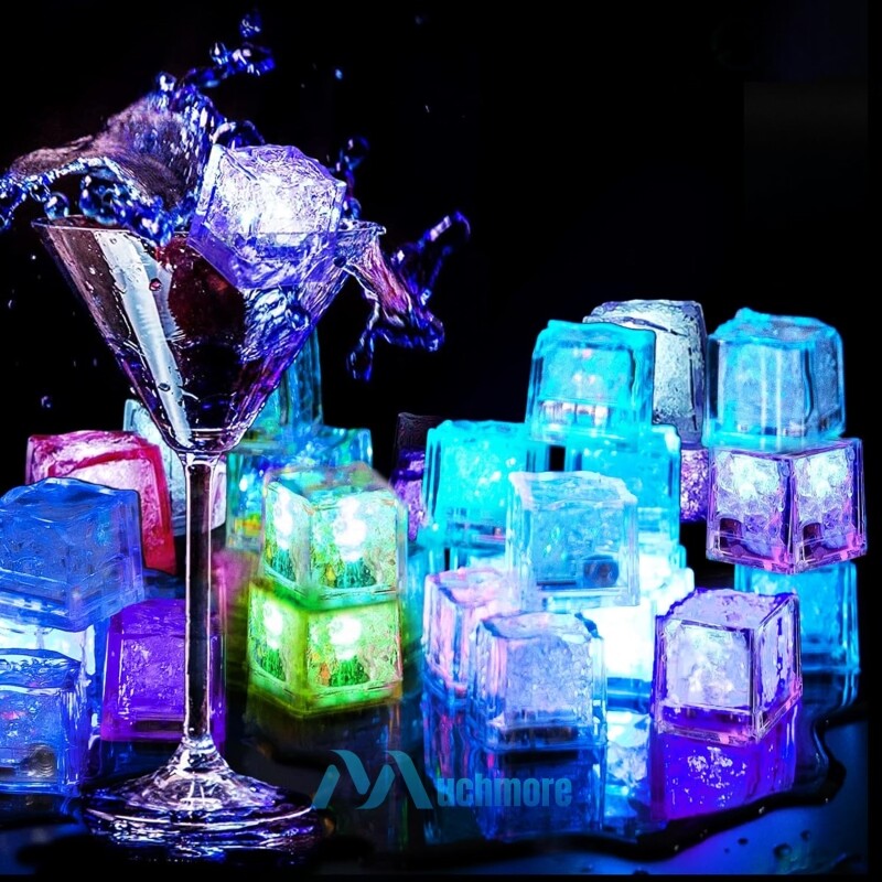 Light Up Ice Cubes, 4~96Pcs Multi Color LED Ice Cubes for Party Drinks Reusable gallery