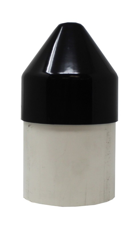 Black Plastic PVC Pipe 4" Cone Style Cap for 4" Schedule 40 PVC Pipe gallery