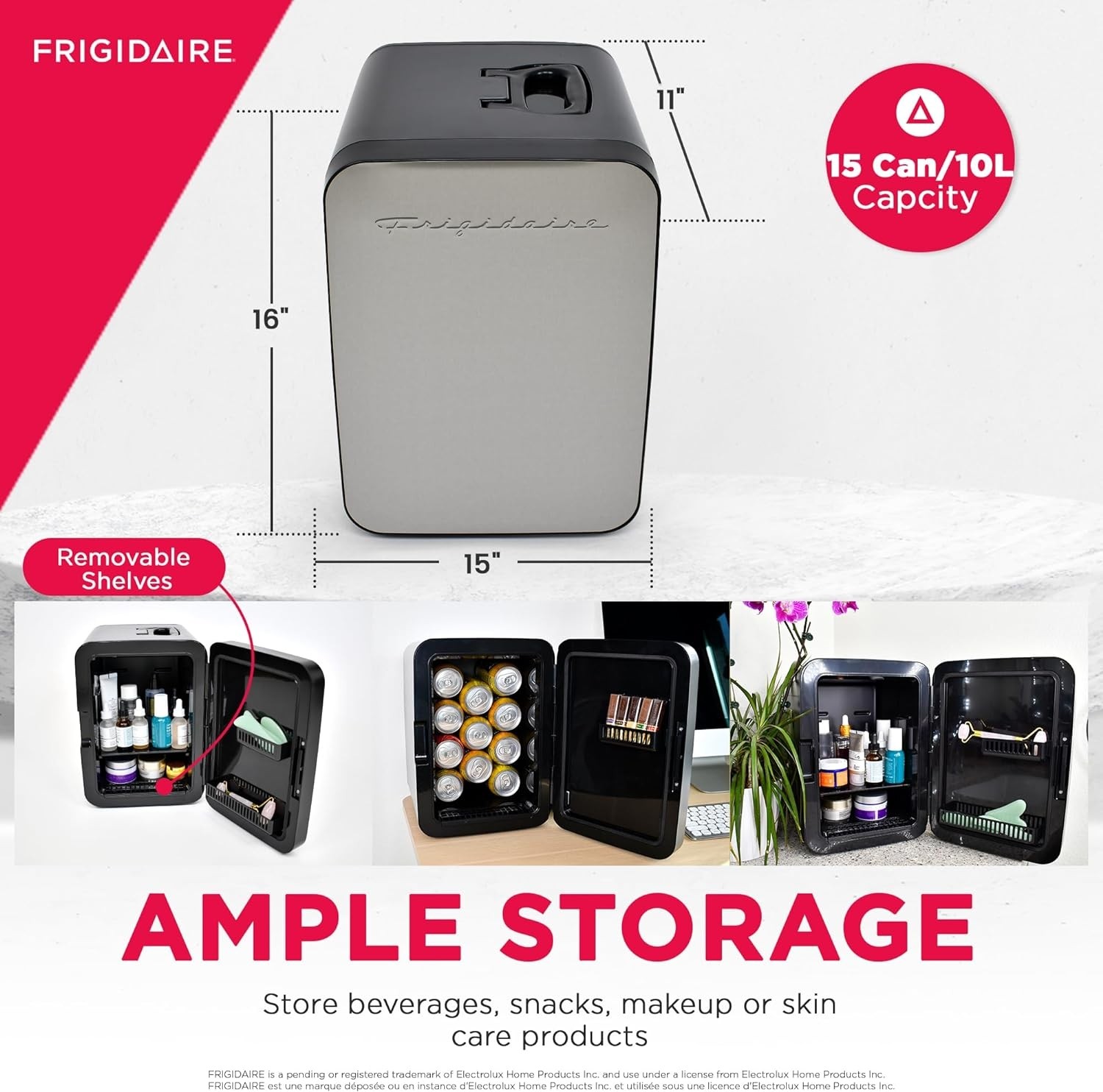 Frigidaire Portable 10L, 15-can Mini Fridge Stainless Steel EFMIS183-B-SS gallery
