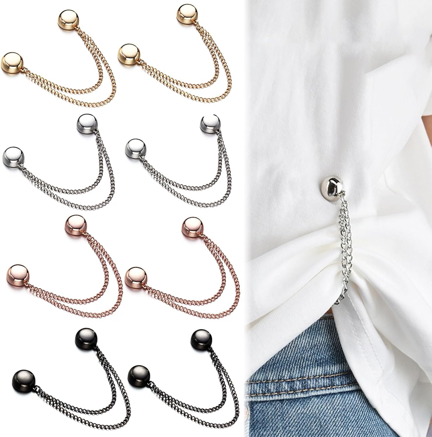 2pc Random Multi-Function Clothing Clips - No-Pin Styling Clip for Scarf gallery