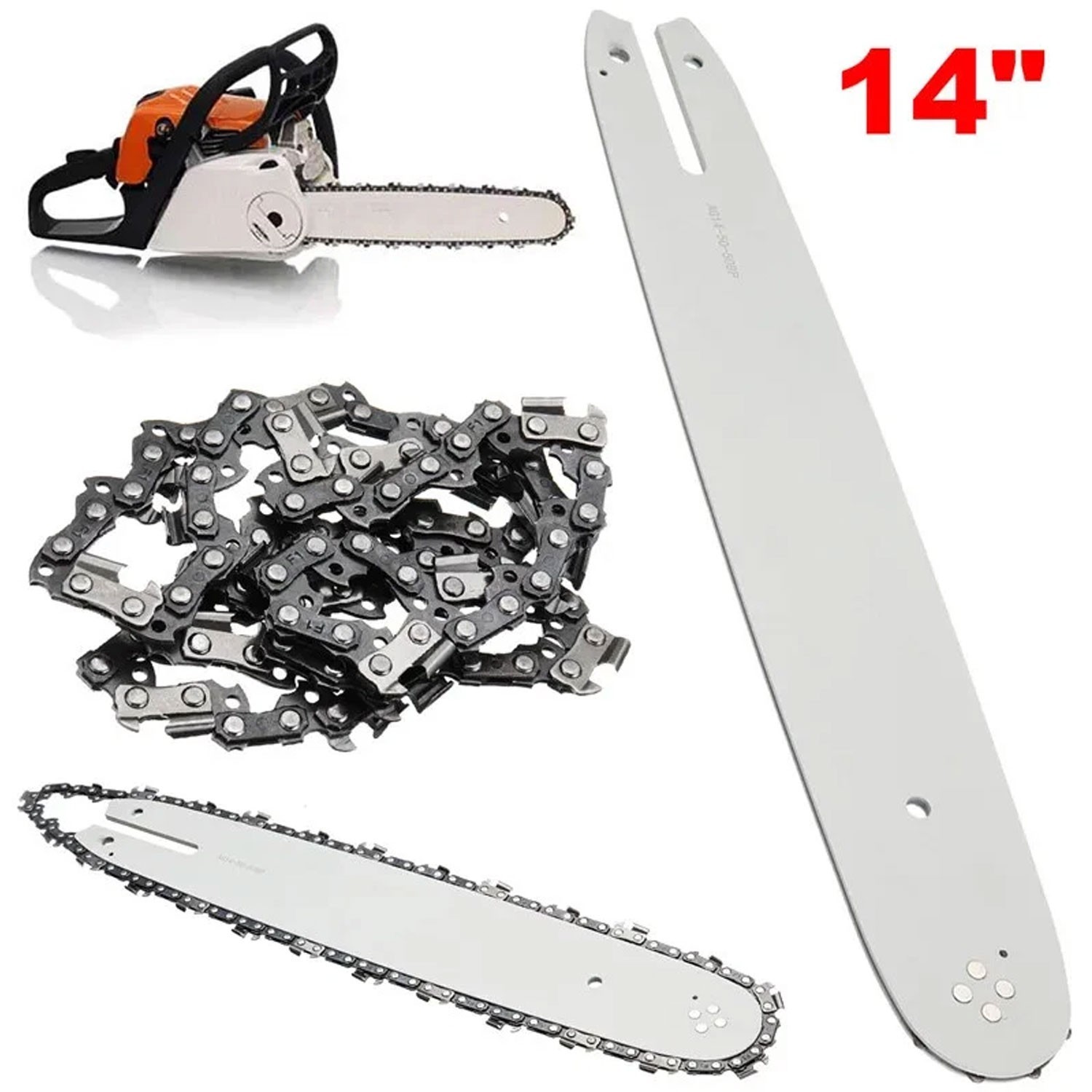 14" Bar & Chain fits Stihl MS170 MS193T MS192T MS180 MS181 MS200 3/8LP .050 50DL gallery