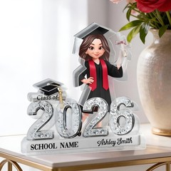 Personalized Graduation Acrylic Plaque, Class of 2026 Keepsake, Custom Senior