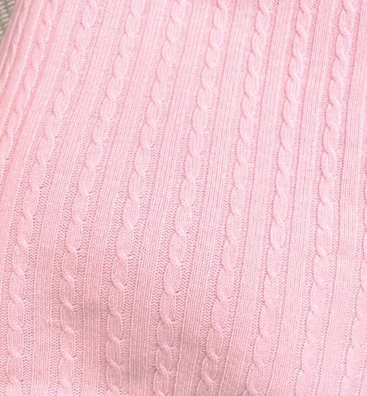 New Quince Cable Knit Cashmere Throw Blanket Pink 60 X 70" gallery
