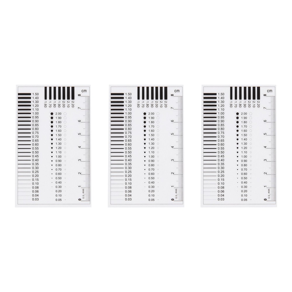 3pcs High Precision SEC Size Estimation Chart 90x55mm 0.12mm Diameter Line