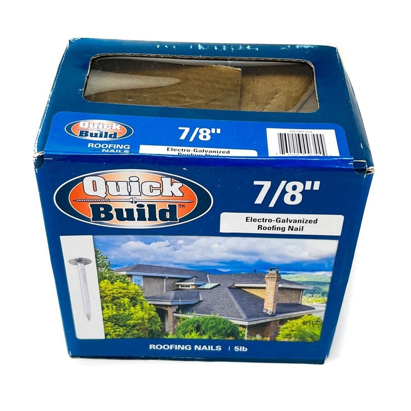 Quick Build 78EGRF5LB Electro Galvanized Roofing Nails 7/8 in, 5 lb Pack gallery
