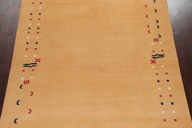 Bordered Gabbeh Contemporary Oriental Area Rug Hand-knotted WOOL Carpet 7x10 ft gallery