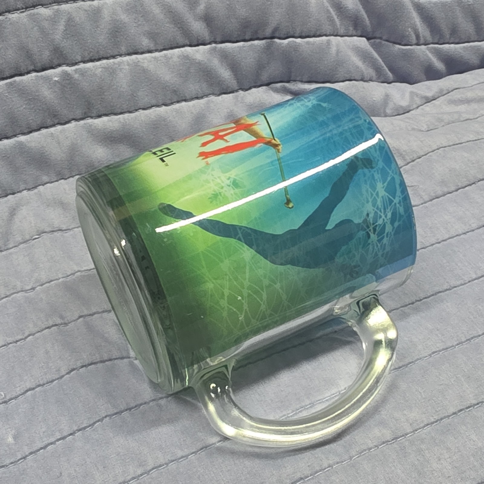 Cirque du Soleil Varekai Glass Coffee Mug Blue/Green Graphic Print gallery